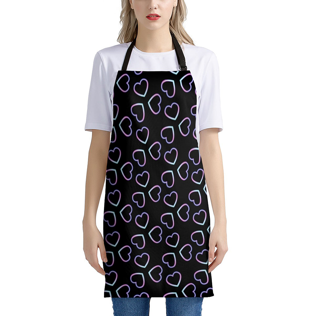 Lights Heart Pattern Print Apron