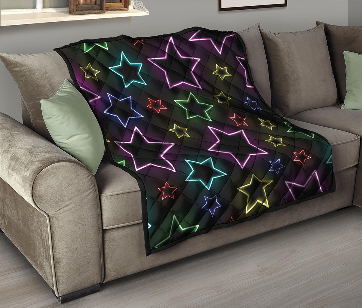 Lights Star Pattern Print Quilt