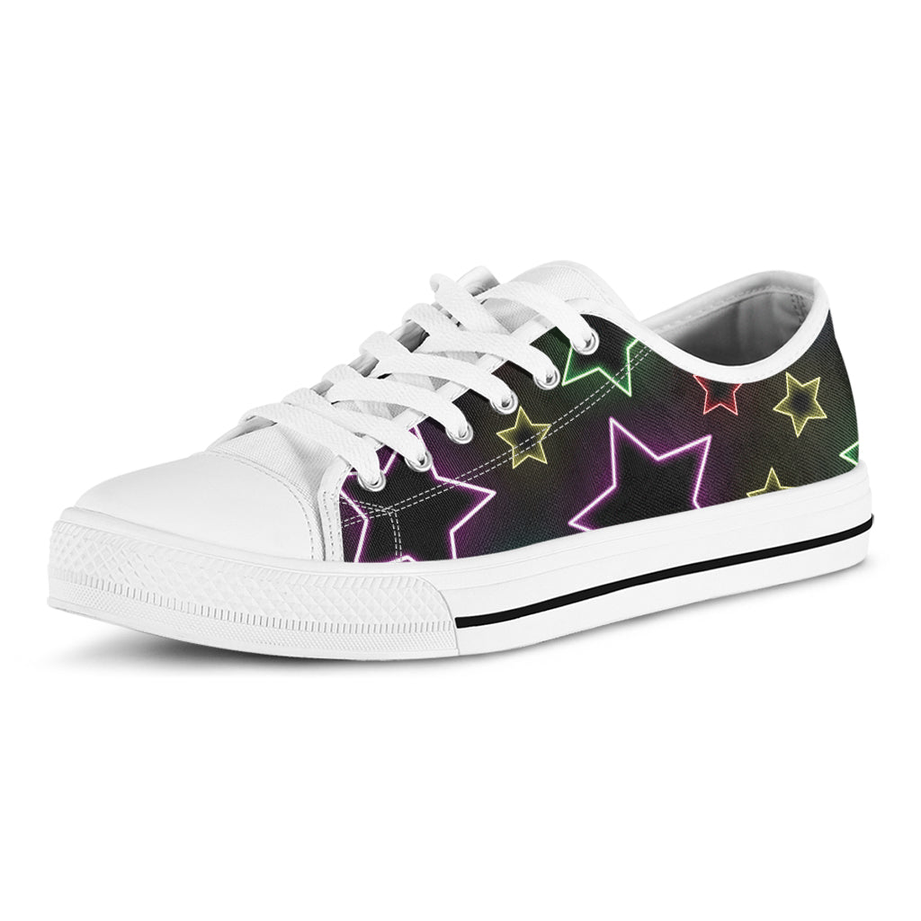 Lights Star Pattern Print White Low Top Shoes
