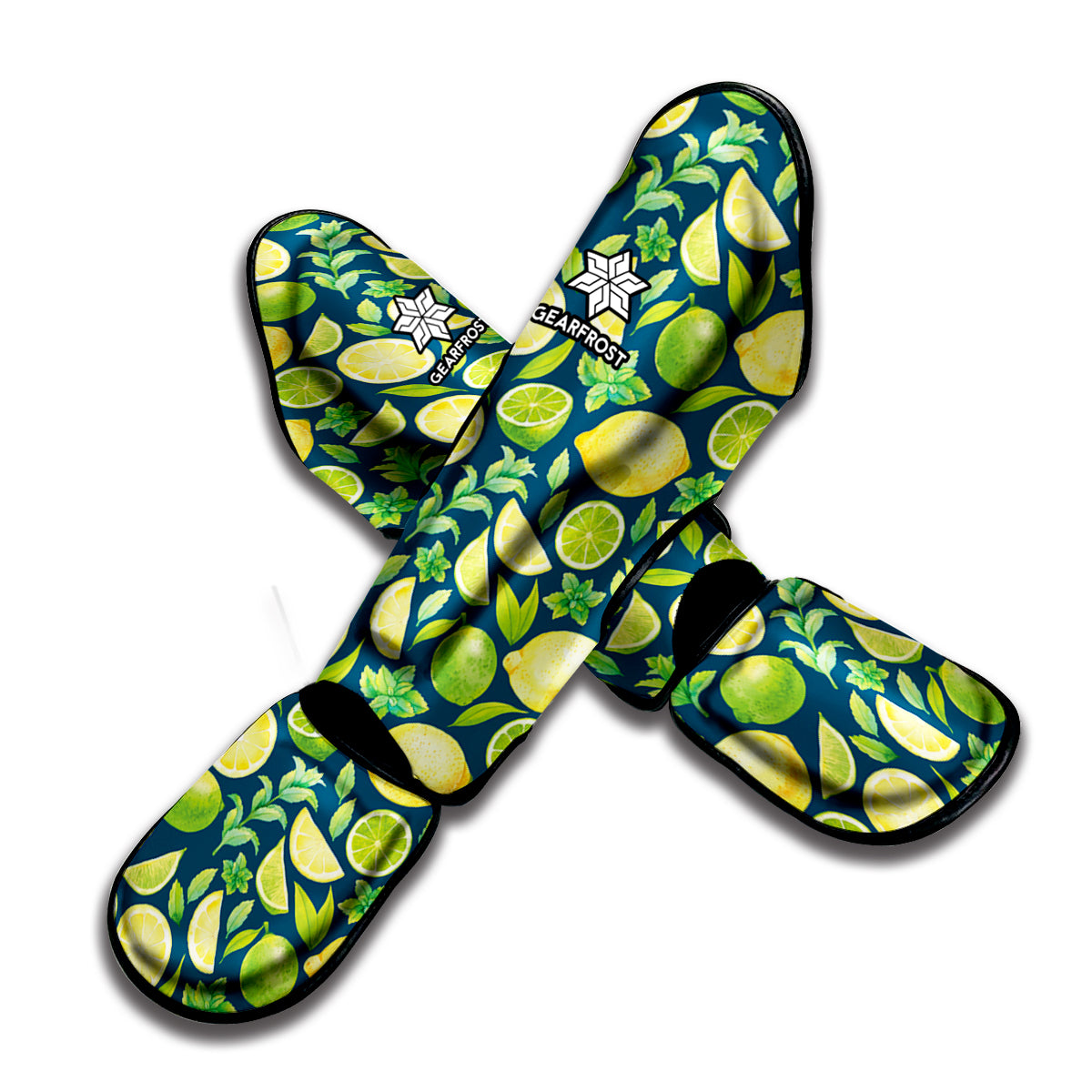 Lime And Lemon Pattern Print Muay Thai Shin Guard