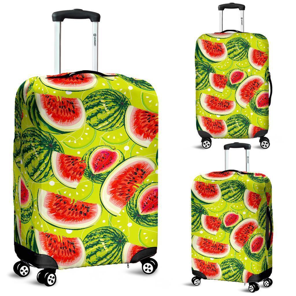 Lime Green Watermelon Pattern Print Luggage Cover GearFrost