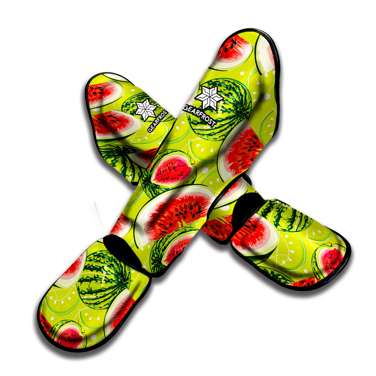 Lime Green Watermelon Pattern Print Muay Thai Shin Guard