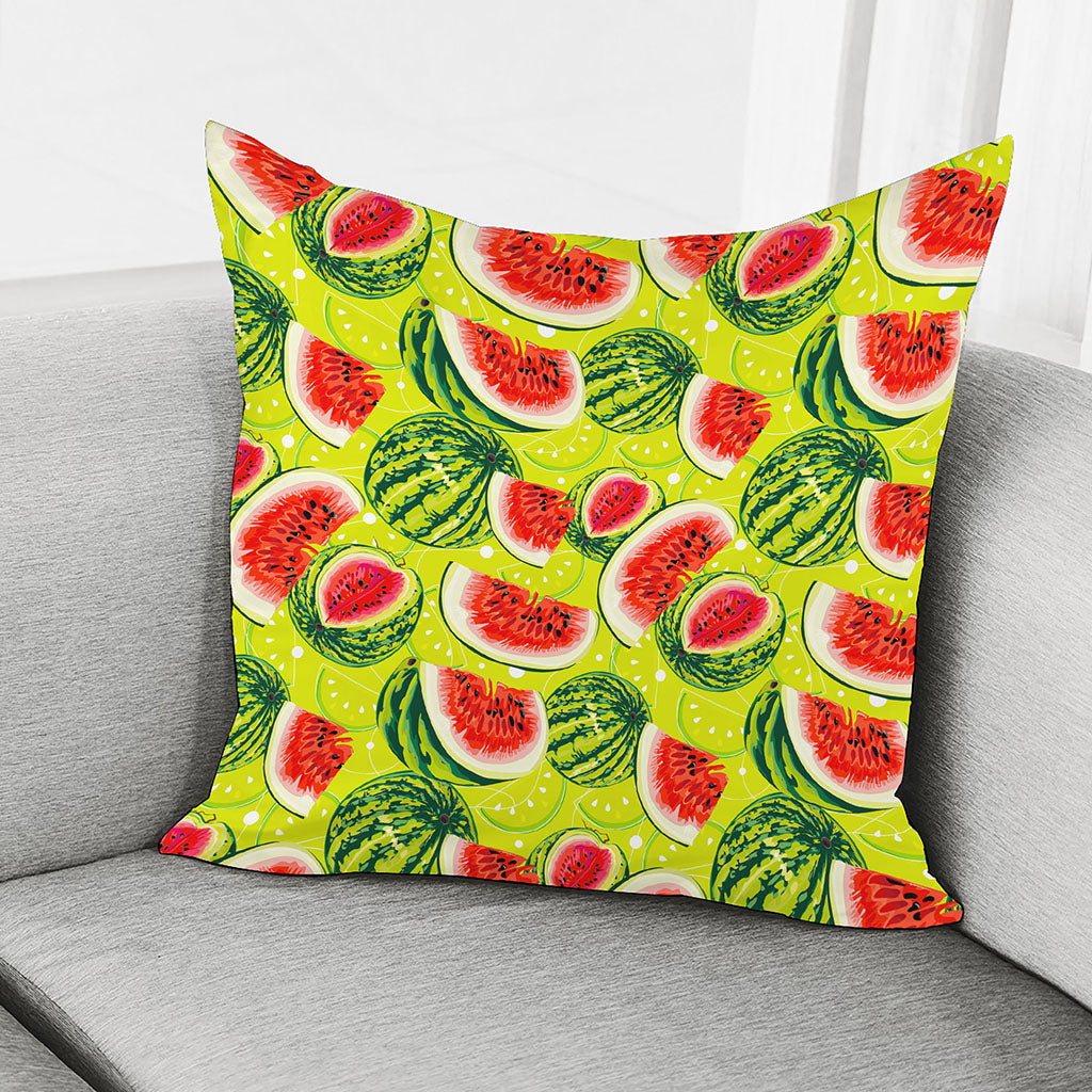 Lime Green Watermelon Pattern Print Pillow Cover