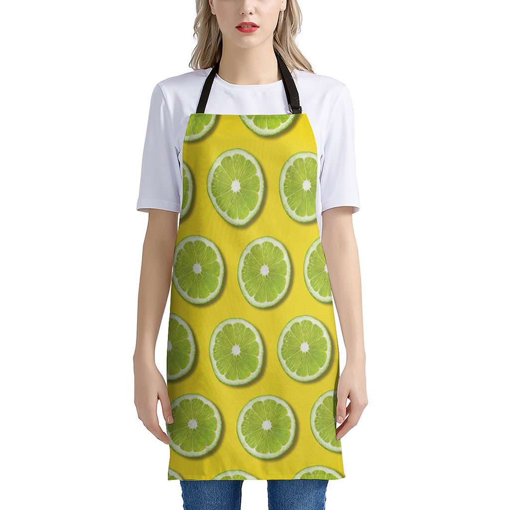 Lime Slices Pattern Print Apron