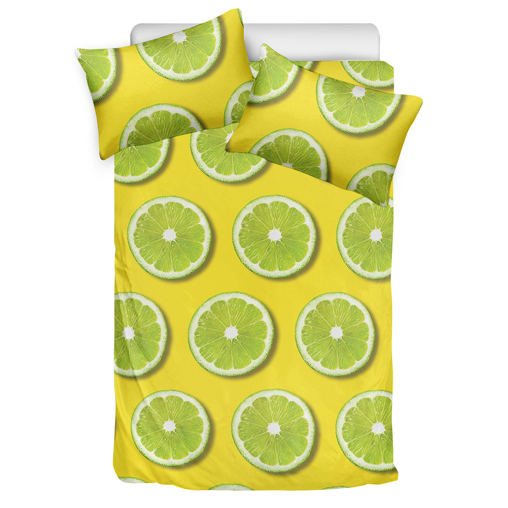 Lime Slices Pattern Print Duvet Cover Bedding Set