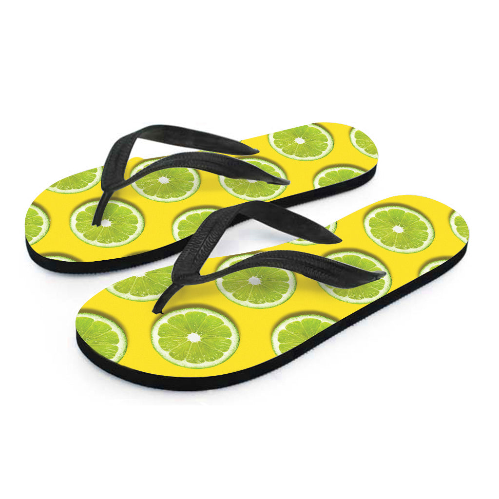 Lime Slices Pattern Print Flip Flops