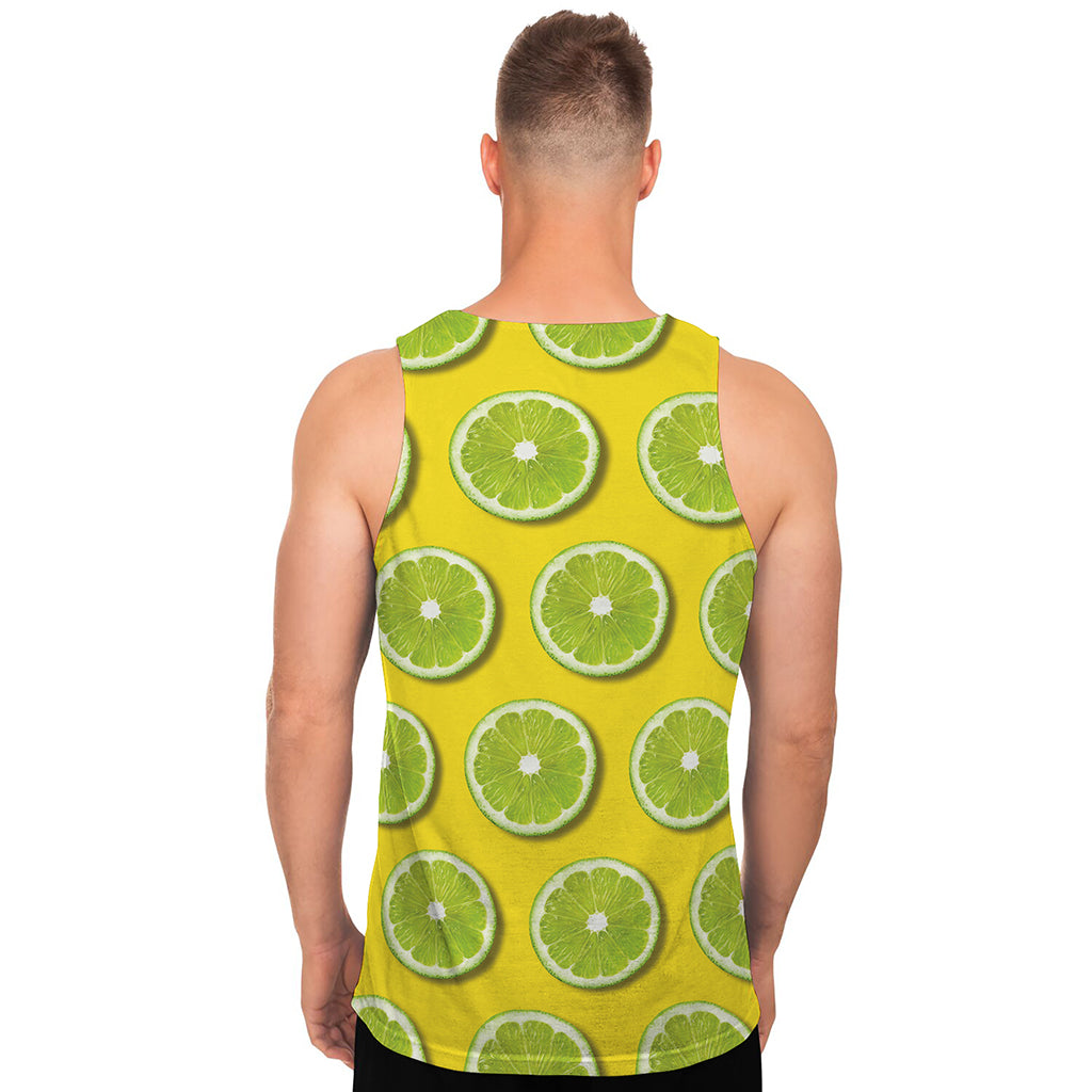 Lime Slices Pattern Print Men's Tank Top