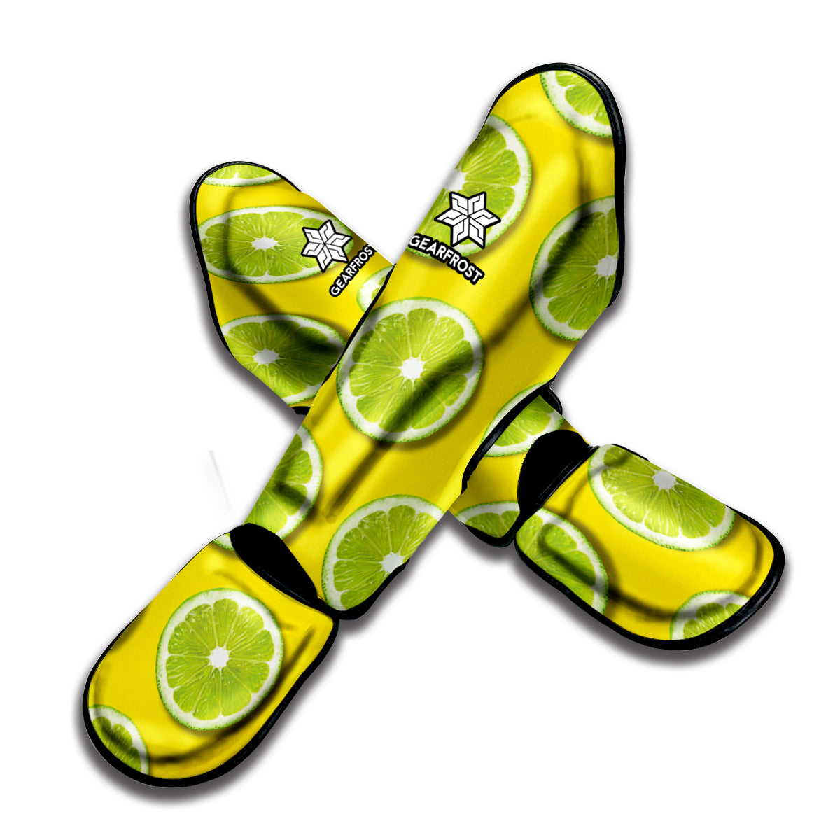 Lime Slices Pattern Print Muay Thai Shin Guard