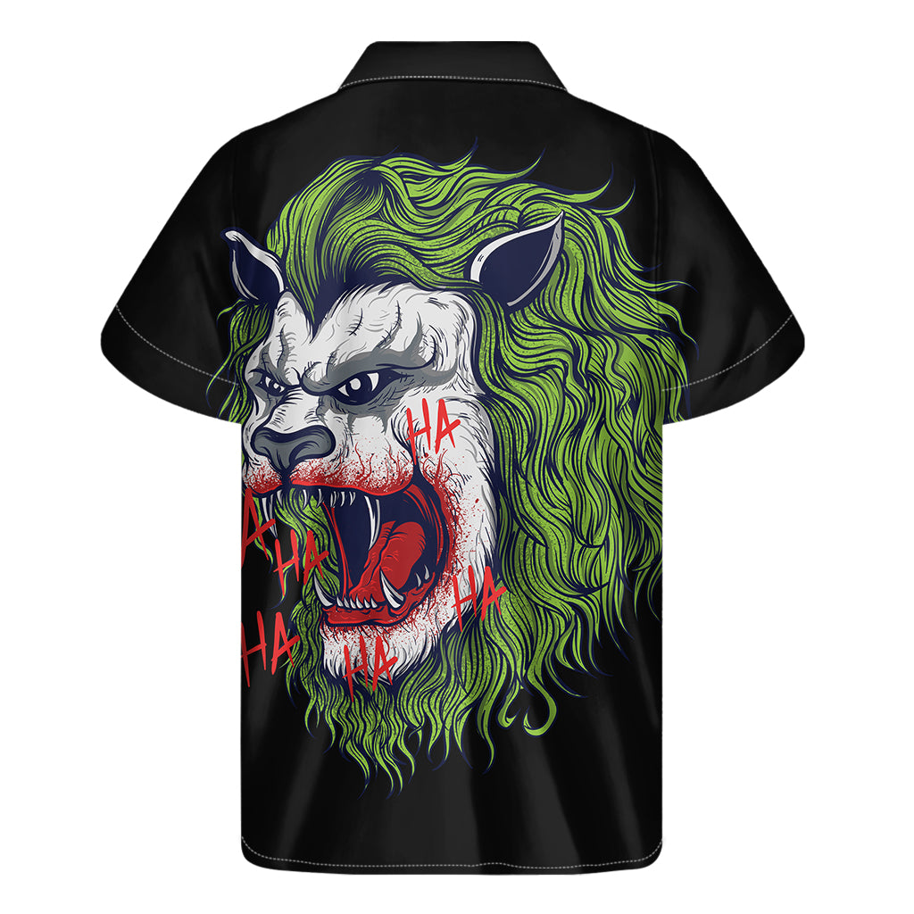 Lion Joker Print Men's Short Sleeve Shirt