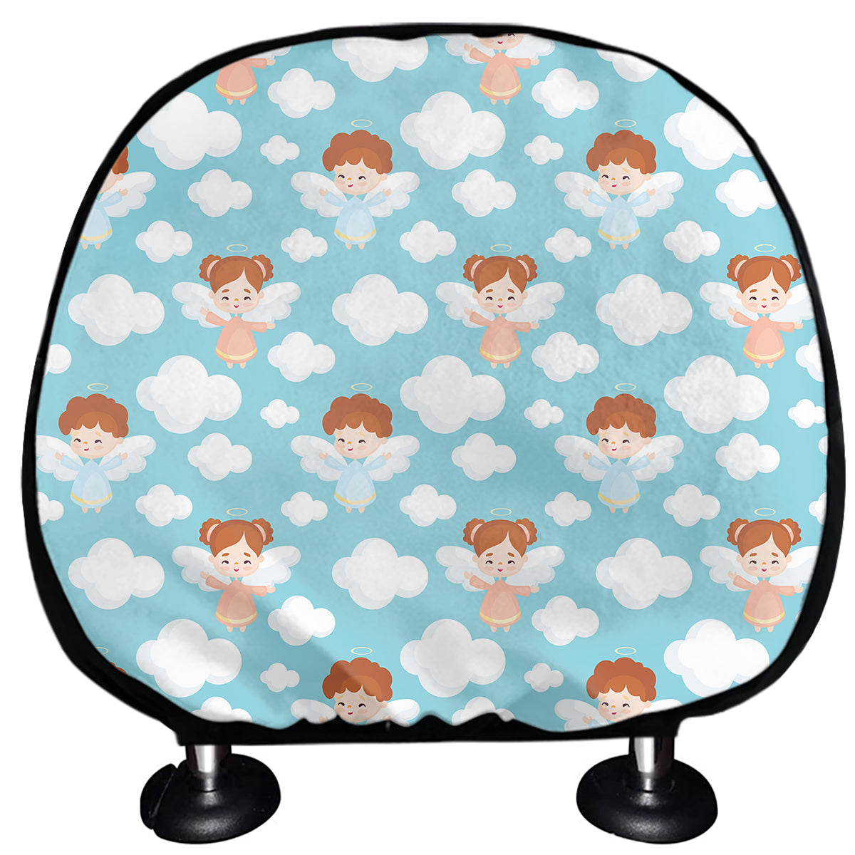 Little Angel Pattern Print Car Headrest Covers