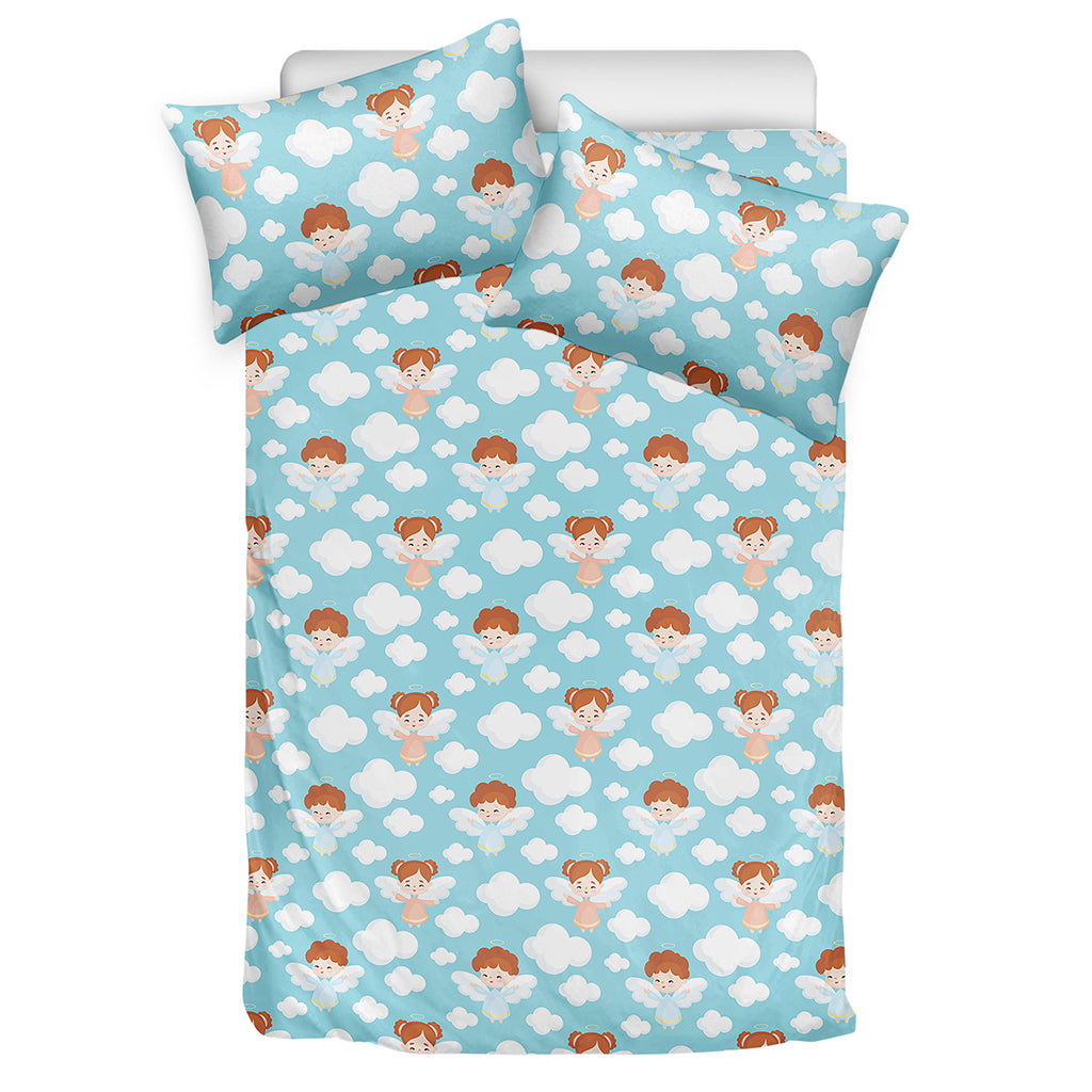 Little Angel Pattern Print Duvet Cover Bedding Set