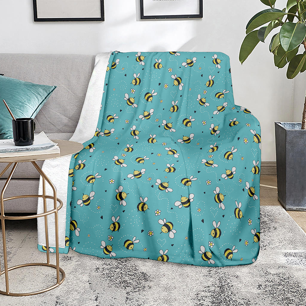 Little Bee Pattern Print Blanket