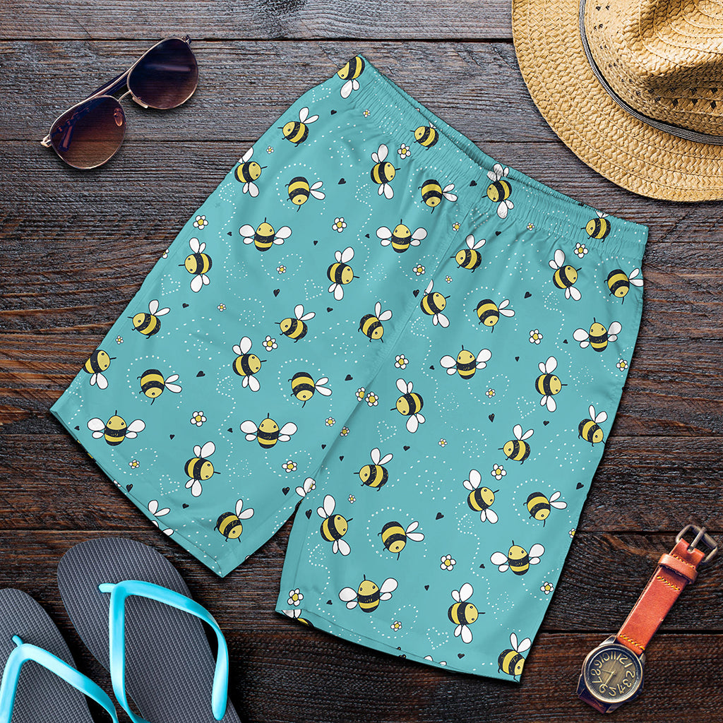 Little Bee Pattern Print Men's Shorts