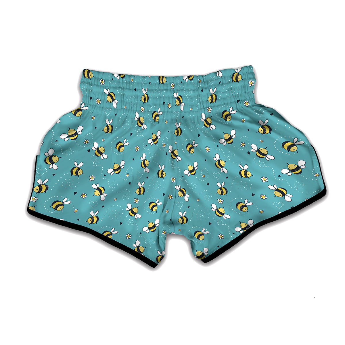Little Bee Pattern Print Muay Thai Boxing Shorts
