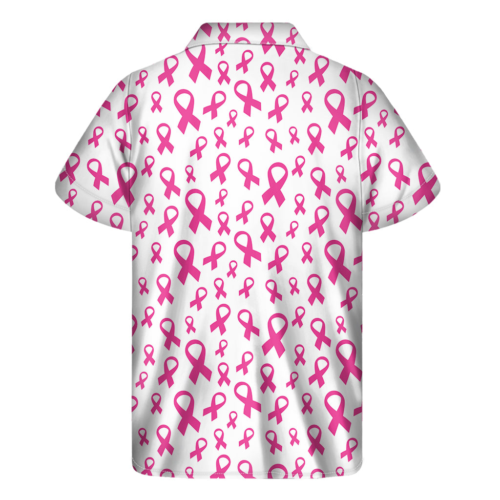 Little Breast Cancer Ribbon Print Men's Short Sleeve Shirt