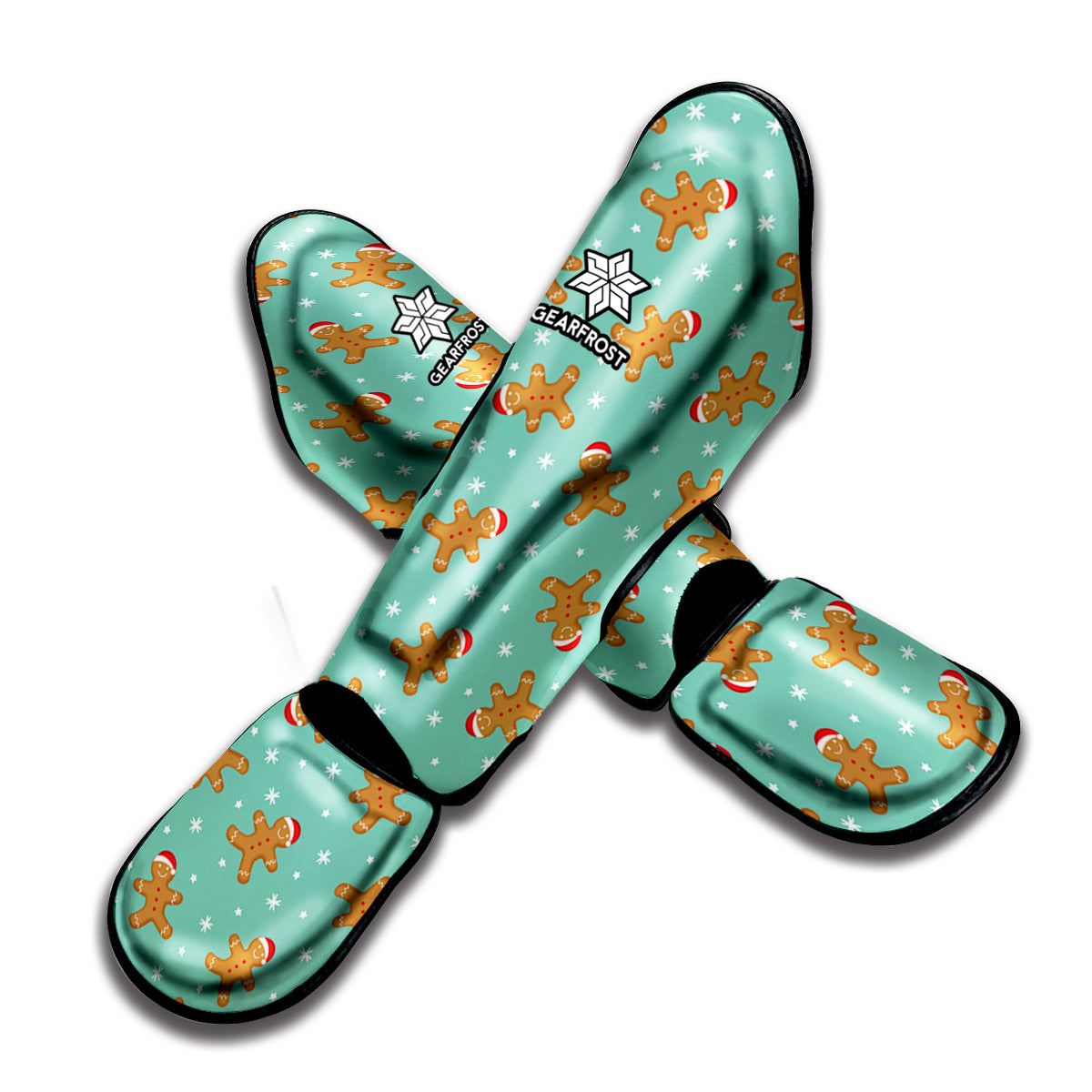 Little Gingerbread Man Pattern Print Muay Thai Shin Guard