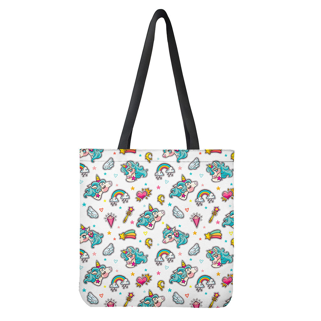 Little Girly Unicorn Pattern Print Tote Bag