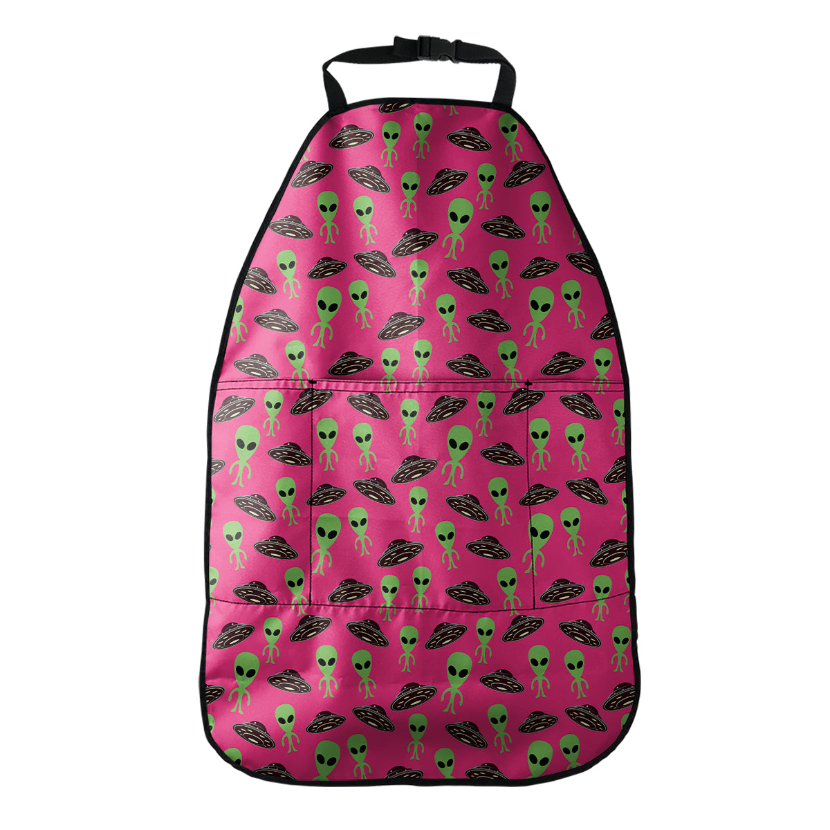 Little Green Alien UFO Print Car Seat Organizers