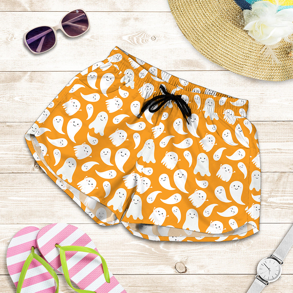 Little Halloween Ghost Pattern Print Women's Shorts