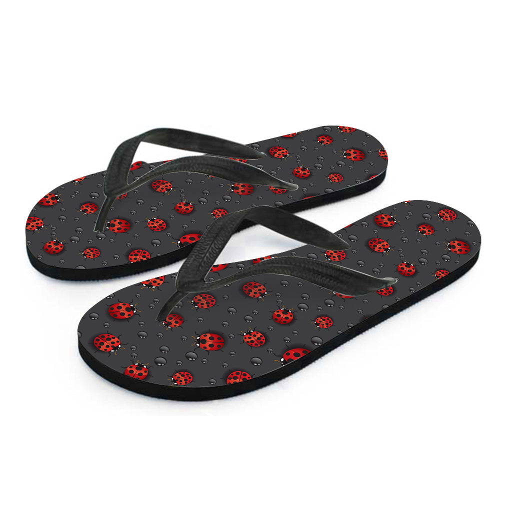 Little Ladybird Pattern Print Flip Flops