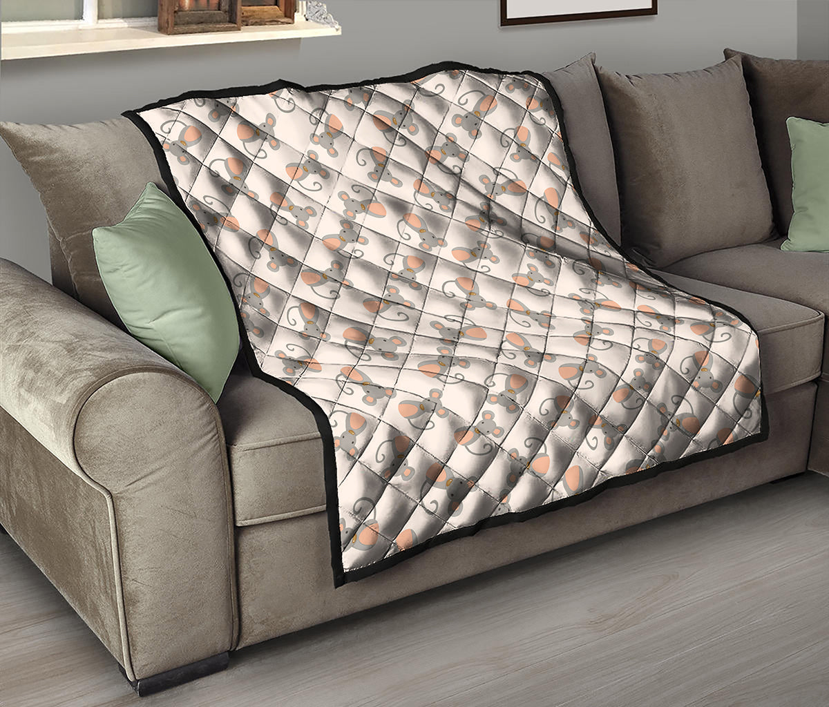 Little Rat Pattern Print Quilt
