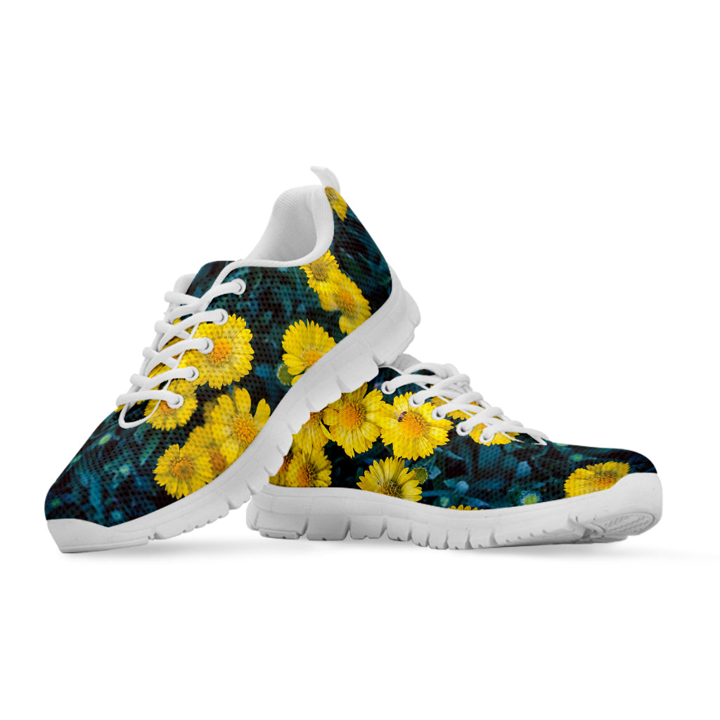 Little Yellow Daisy Print White Sneakers