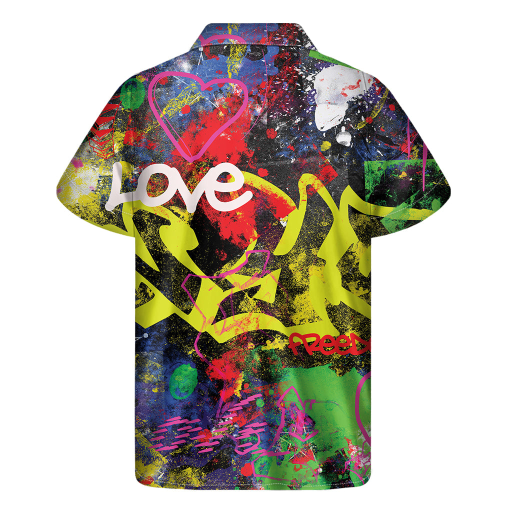 Love NYC Graffiti Print Men's Short Sleeve Shirt