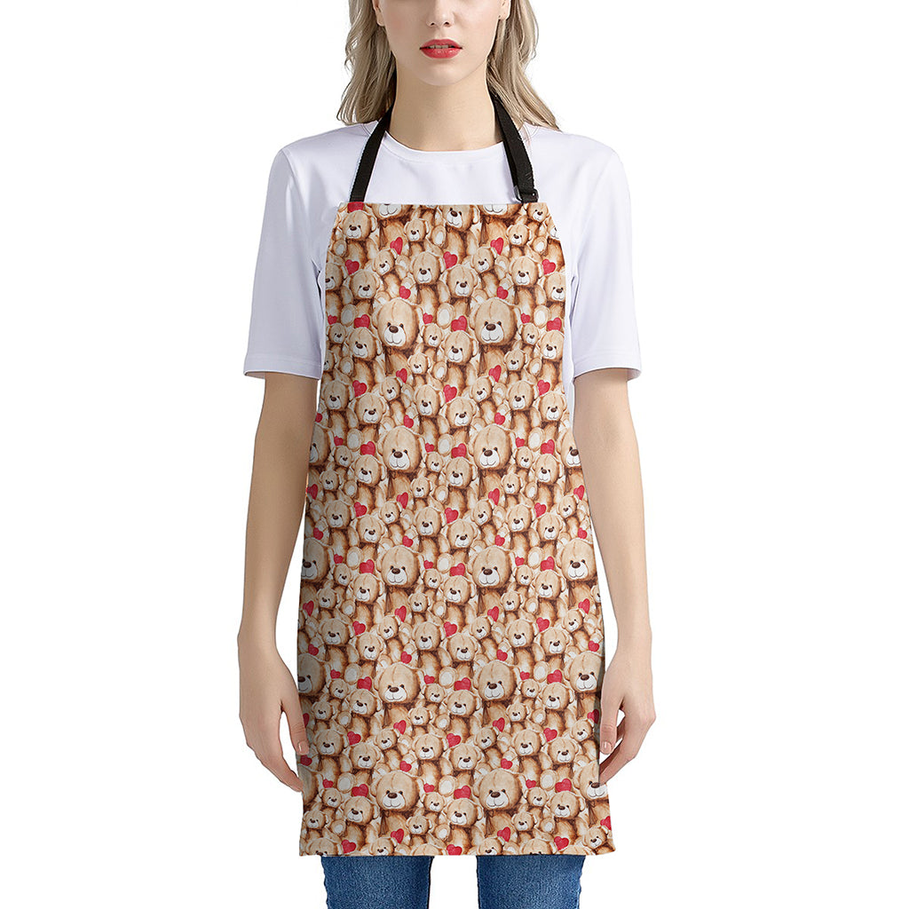 Lovely Teddy Bear Pattern Print Apron