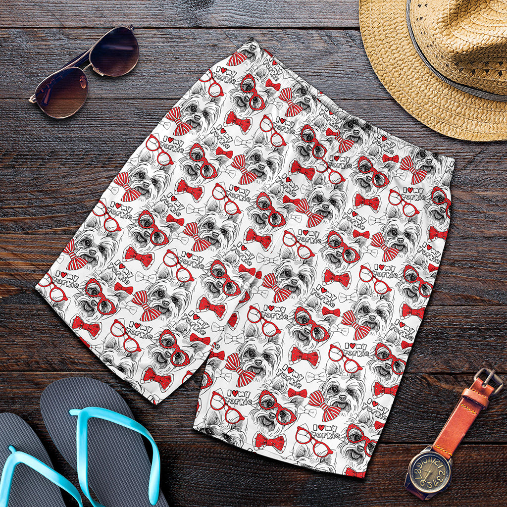 Lovely Yorkshire Terrier Pattern Print Men's Shorts