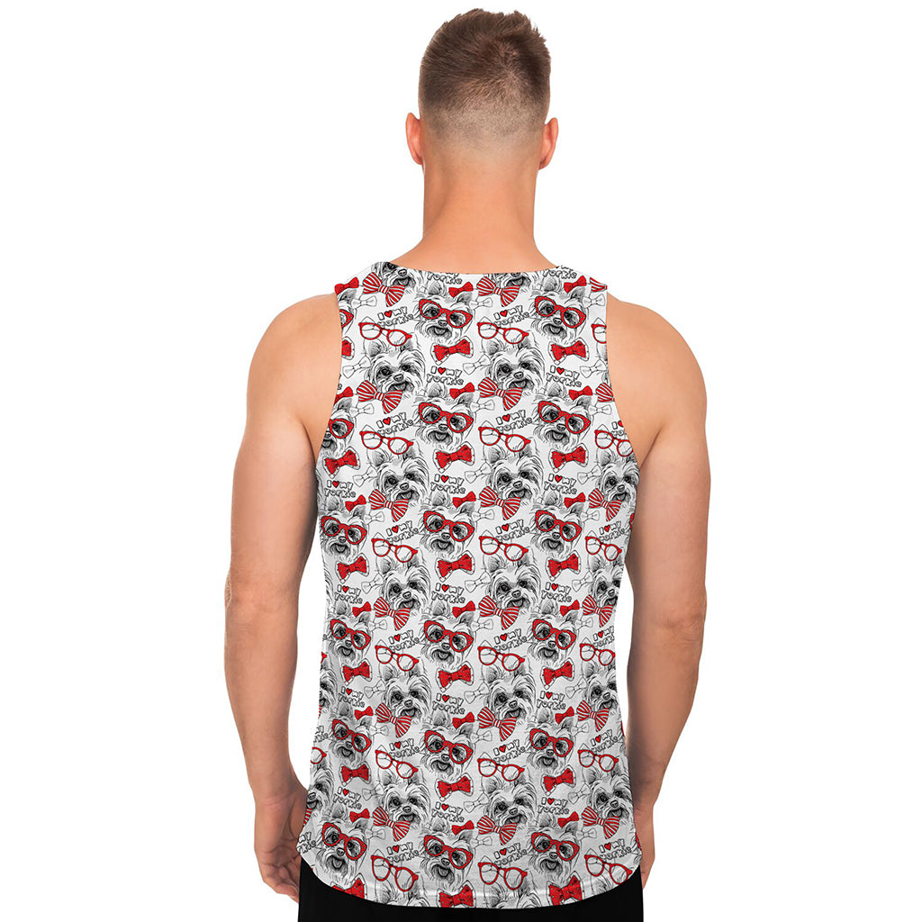 Lovely Yorkshire Terrier Pattern Print Men's Tank Top