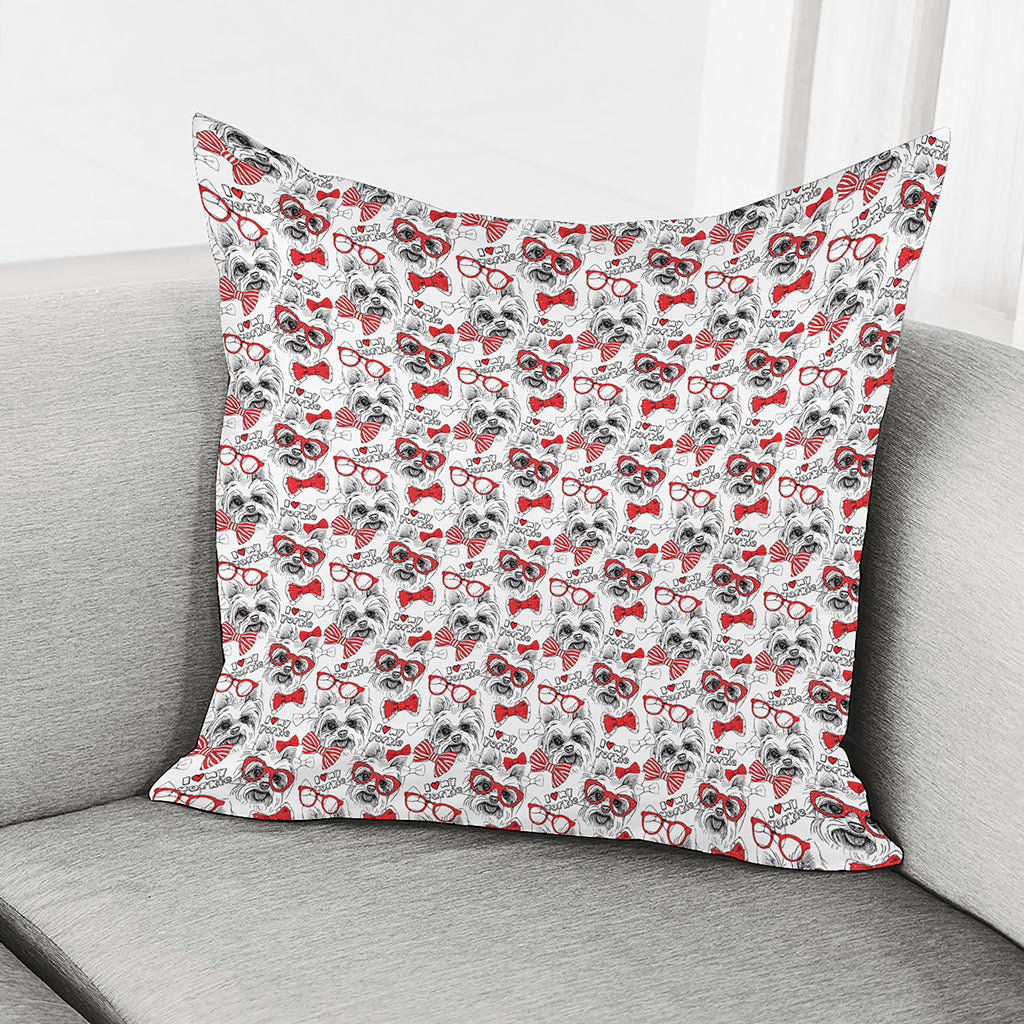 Lovely Yorkshire Terrier Pattern Print Pillow Cover