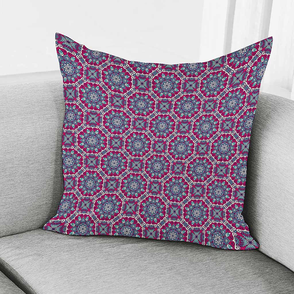 Magenta Mandala Bohemian Pattern Print Pillow Cover