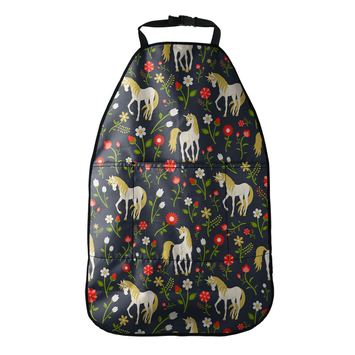 Magic Floral Unicorn Pattern Print Car Seat Organizers