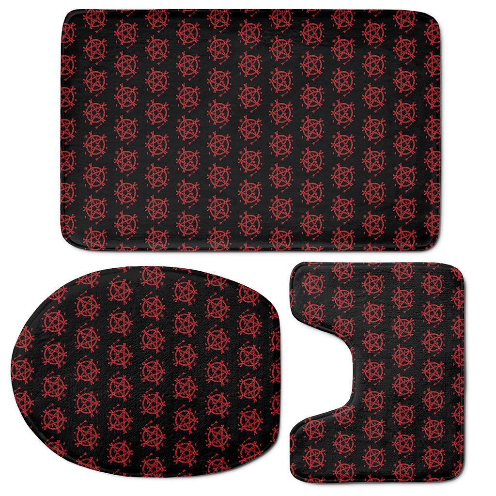 Magic Pentagram Pattern Print 3 Piece Bath Mat Set