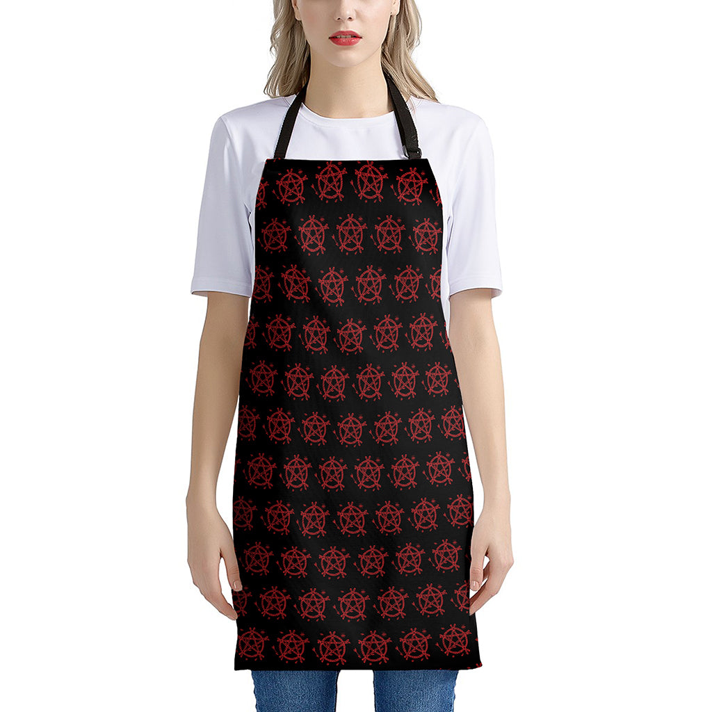 Magic Pentagram Pattern Print Apron