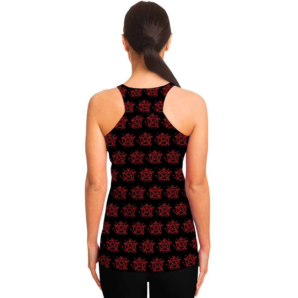 Magic Pentagram Pattern Print Women's Racerback Tank Top