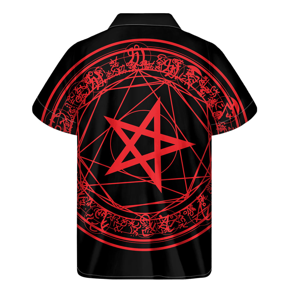Magic Pentagram Symbol Print Men's Short Sleeve Shirt