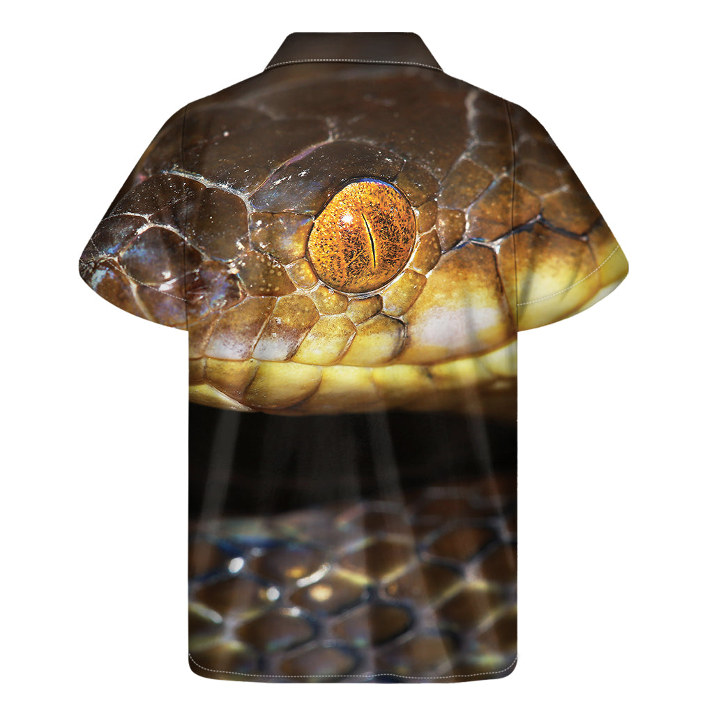 Malagasy Cat Eyed Snake Print Men's Short Sleeve Shirt