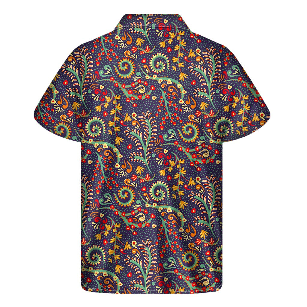 Mandala Floral Bohemian Pattern Print Men's Short Sleeve Shirt