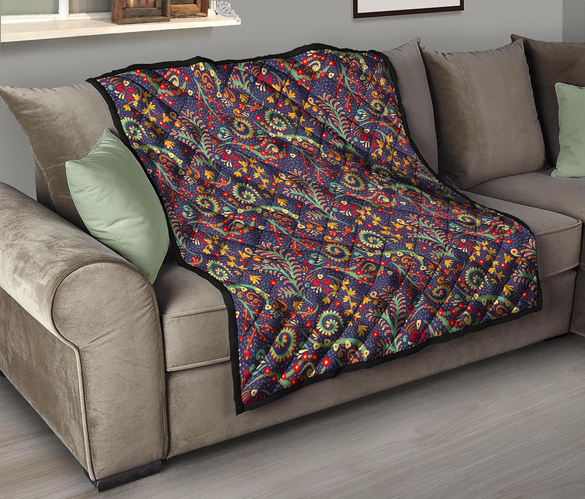Mandala Floral Bohemian Pattern Print Quilt
