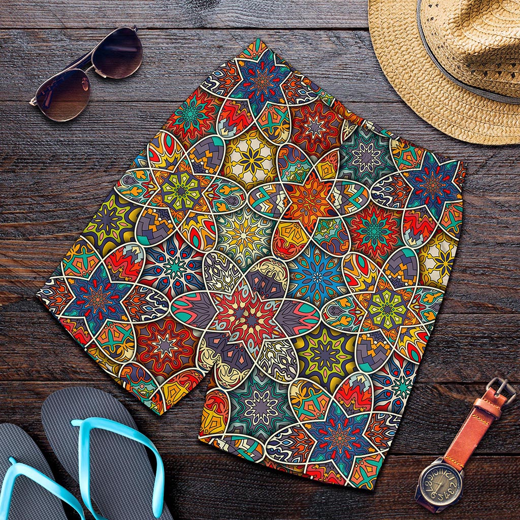 Mandala Star Bohemian Pattern Print Men's Shorts