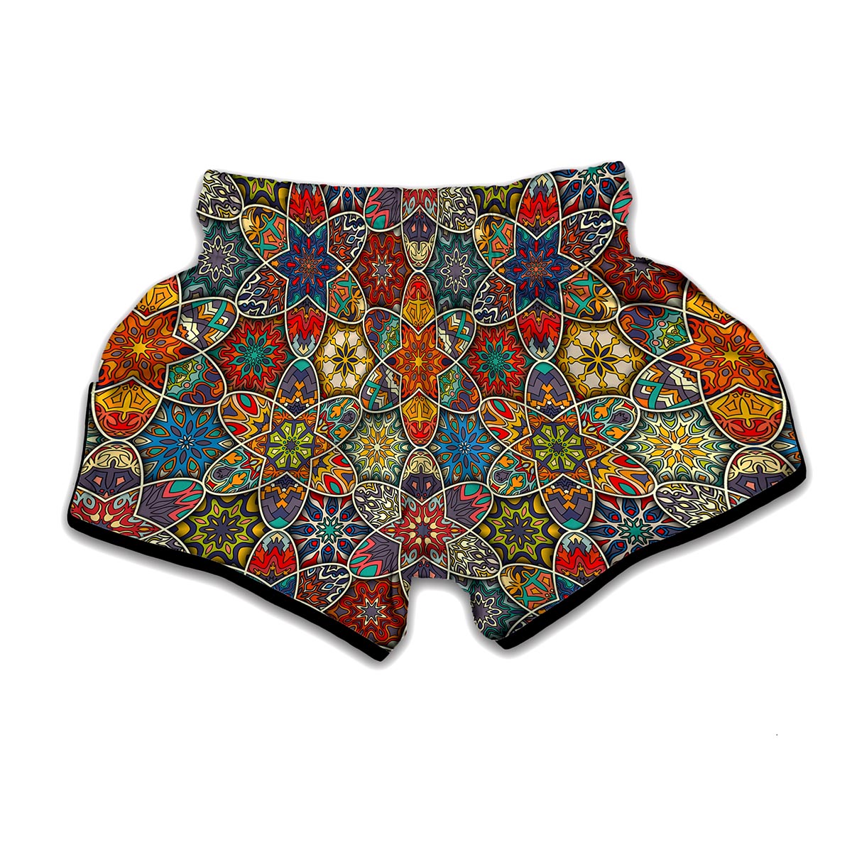 Mandala Star Bohemian Pattern Print Muay Thai Boxing Shorts