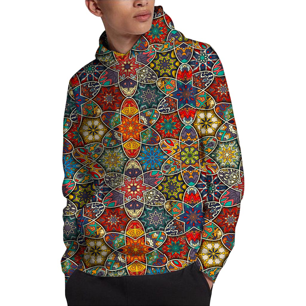 Mandala Star Bohemian Pattern Print Pullover Hoodie