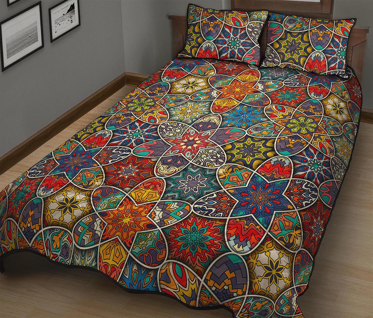 Mandala Star Bohemian Pattern Print Quilt Bed Set