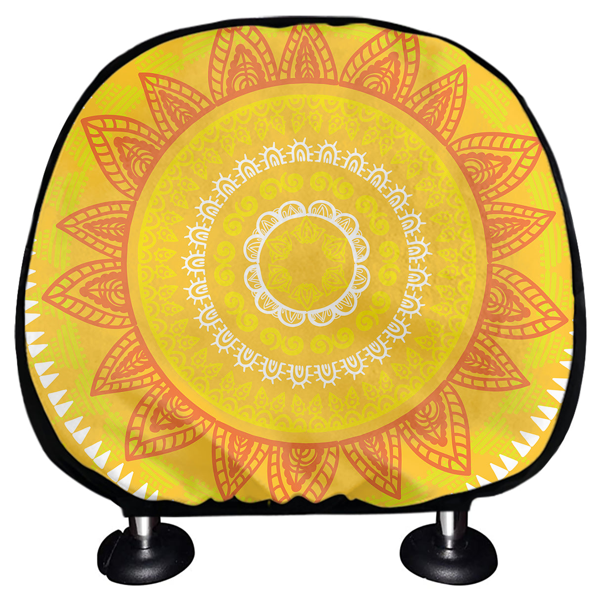 Mandala Sun Print Car Headrest Covers