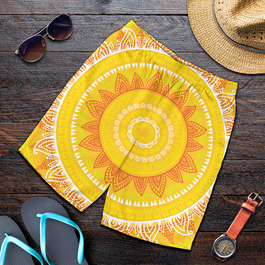 Mandala Sun Print Men's Shorts