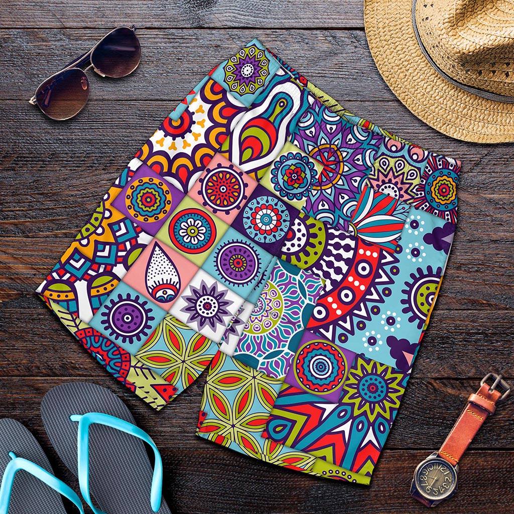 Mandala Tile Bohemian Pattern Print Men's Shorts