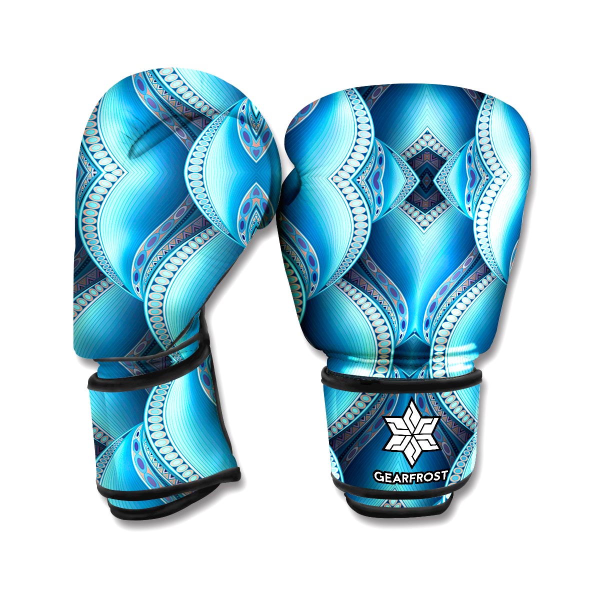 Mandala Waves Bohemian Pattern Print Boxing Gloves