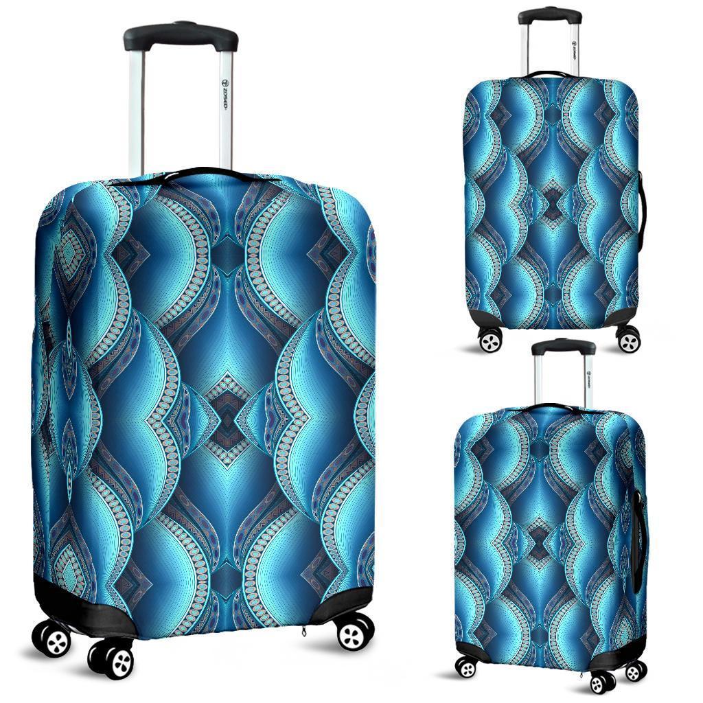 Mandala Waves Bohemian Pattern Print Luggage Cover GearFrost