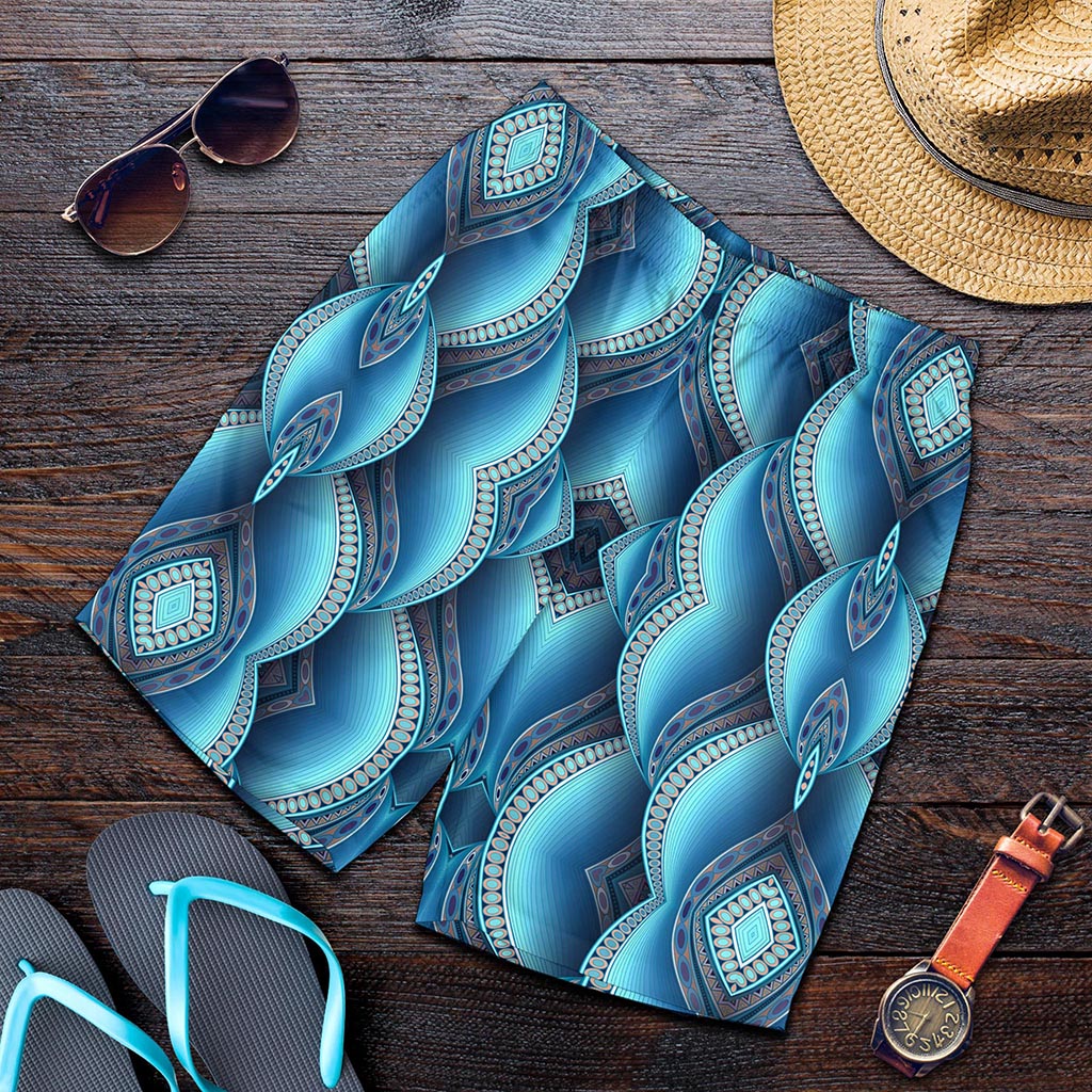 Mandala Waves Bohemian Pattern Print Men's Shorts